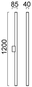 LED-Badleuchte LOOM 25W 2900K 1990lm chr Konv IP44 85x40x1200mm