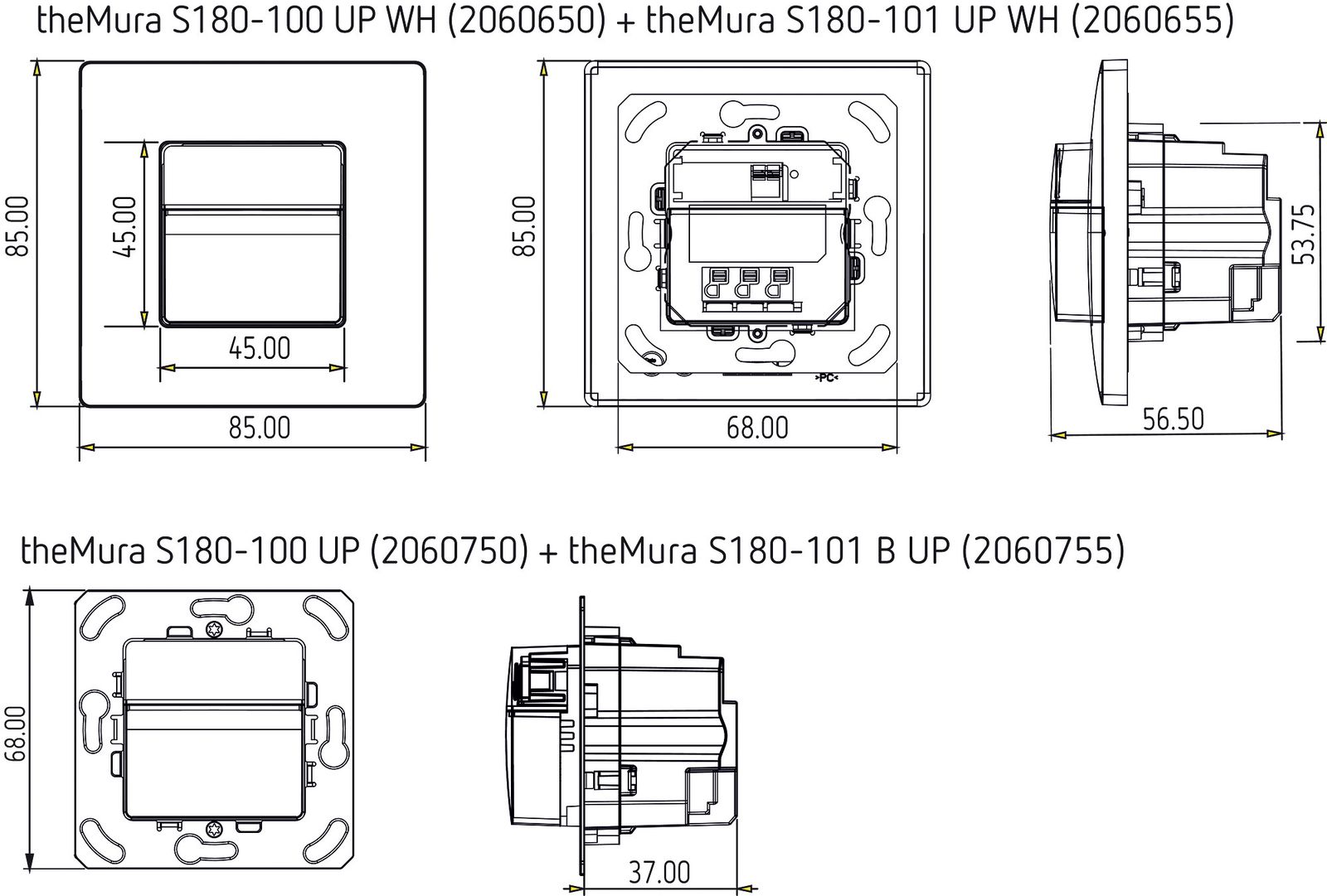 Bewegungsmelder UP 0-180° 230V ws IP20