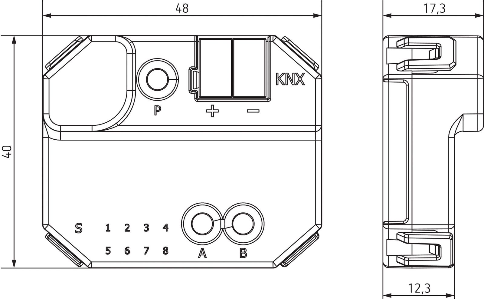 Medienkoppler KNX UP LED TE IP20 m.LED-Anz