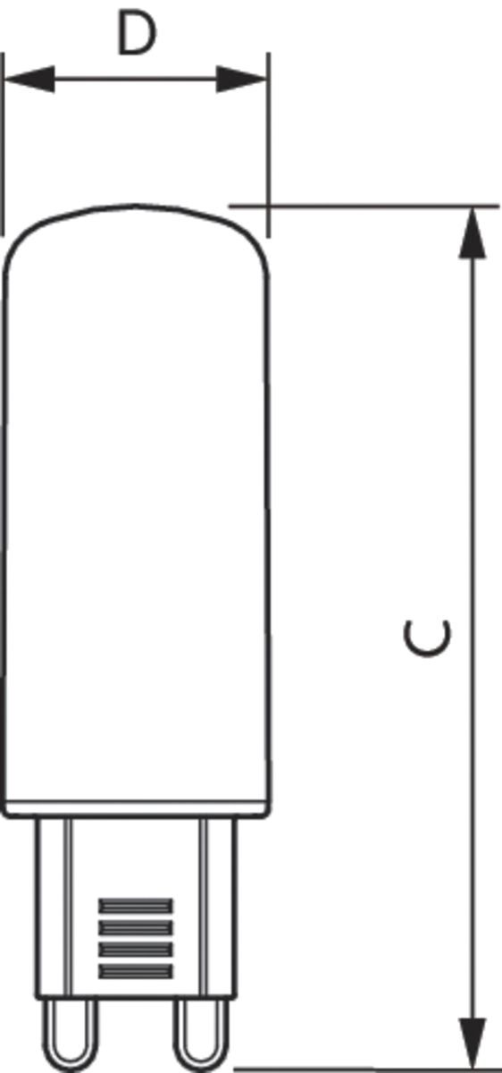 LED-Röhrenlampe G9 CorePro 4,8W 2700K ws 570lm mattiert 300° AC Ø19x60mm 220-240V