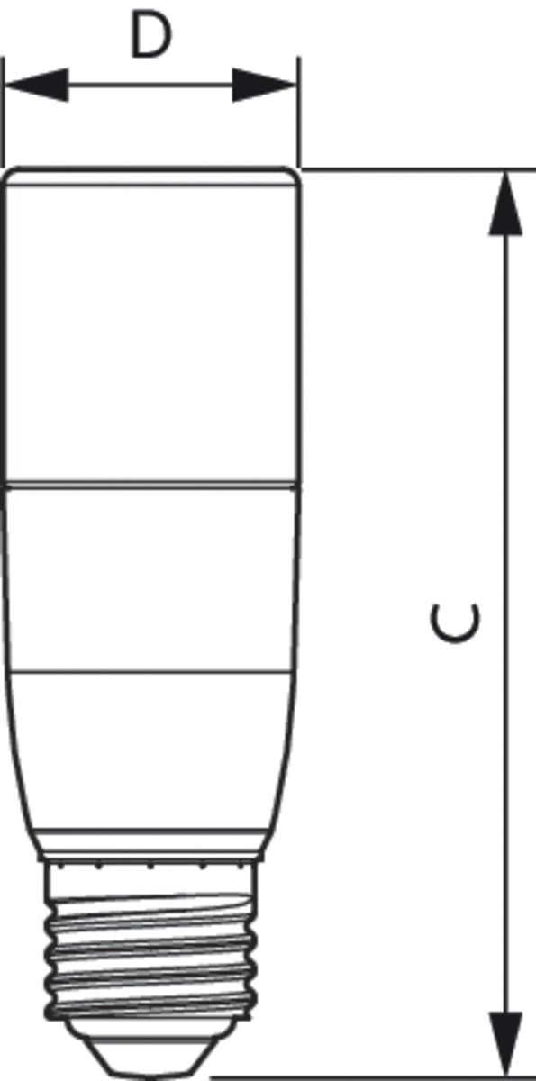 LED-Röhrenlampe E27 CorePro 9,5W 3000K F 950lm ws mattiert 240° AC Ø37x114mm