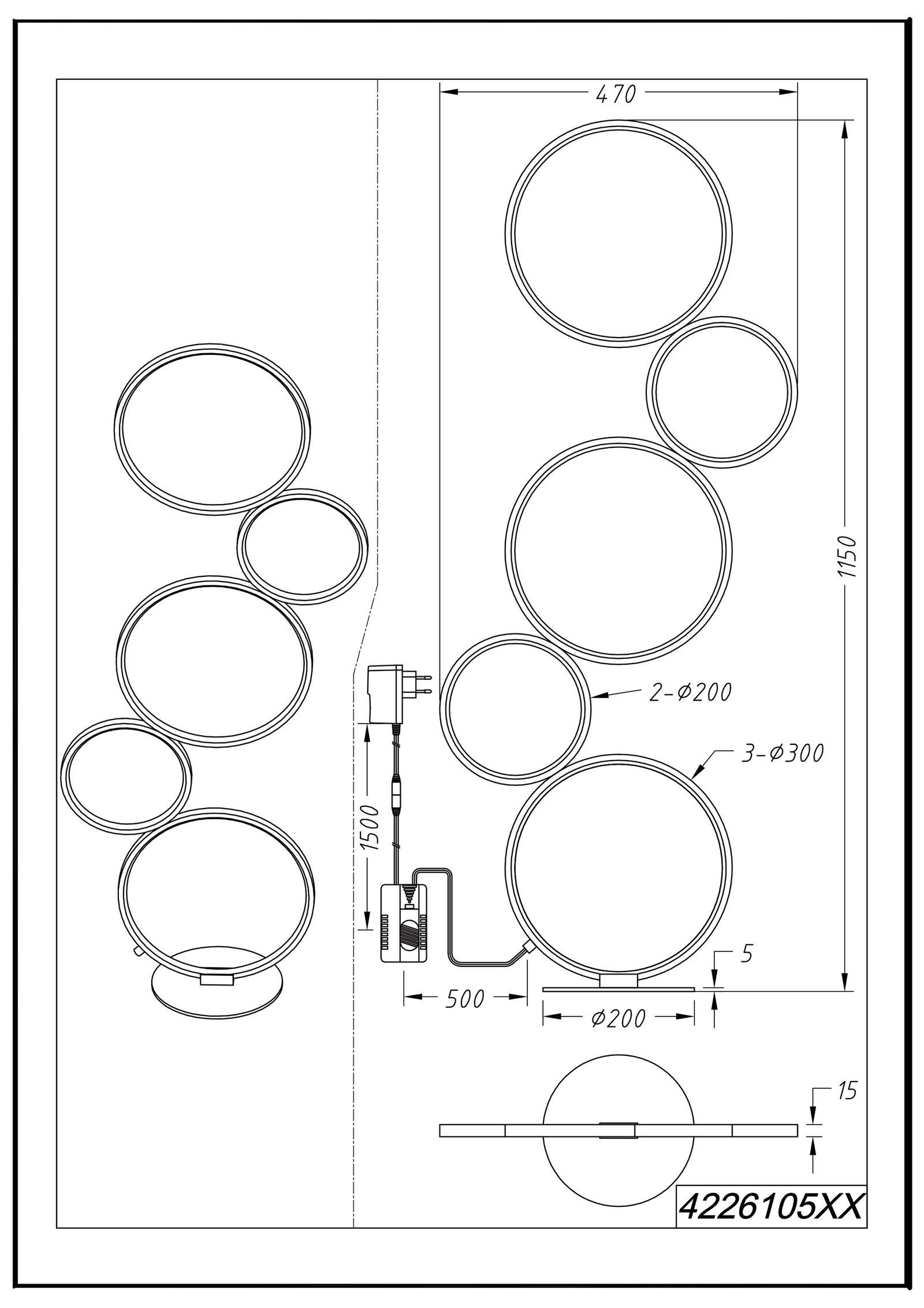 LED-Stehleuchte 36W RONDO 3000K 4700lm Konv 1LED elektr.Trafo direkt m.Schalter