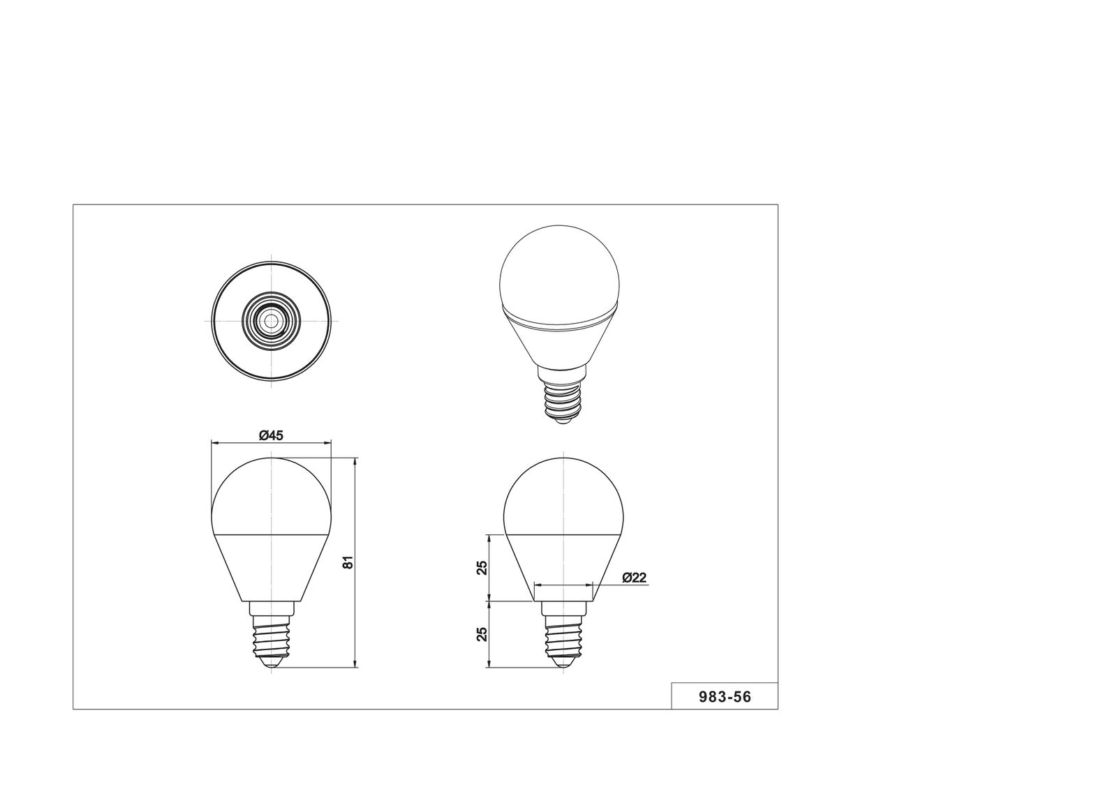 LED-Kugellampe E14 5W 3000K 400lm F dim ws mattiert dimmbar Ø45x81mm 230V
