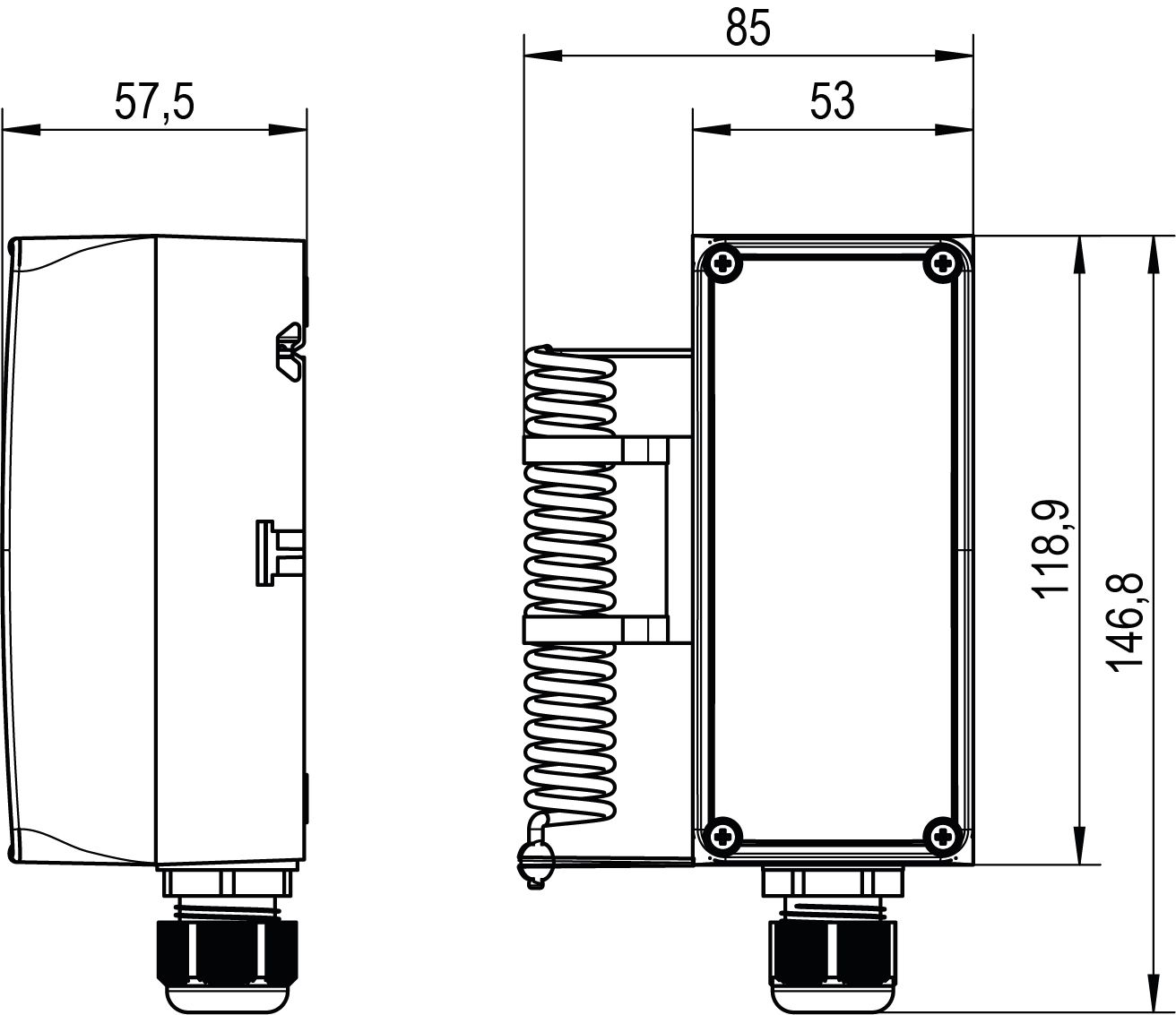 Temperaturschalter Kapillarrohr 1W Aufb -10-40°C/Ein 1,3°C/Diff