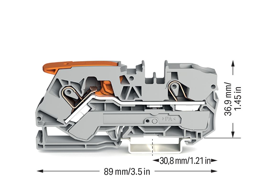 Reihenklemme 0,5-10qmm 1Etage 2kl gr 57A TS35 Hutschiene TH35