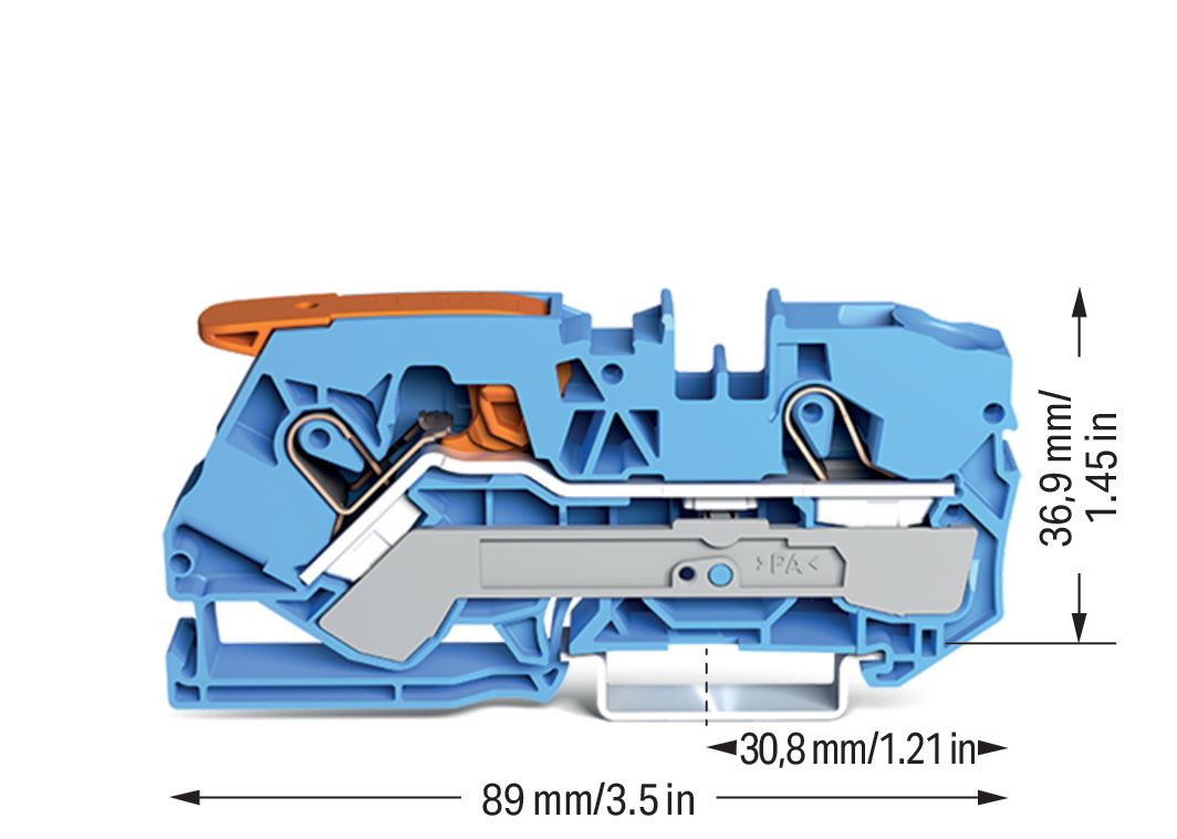 Reihenklemme 0,5-10qmm 1Etage 2kl bl 57A TS35 Hutschiene TH35
