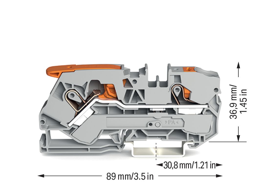Reihenklemme 0,5-10qmm 1Etage 2kl gr 57A TS35 Hutschiene TH35