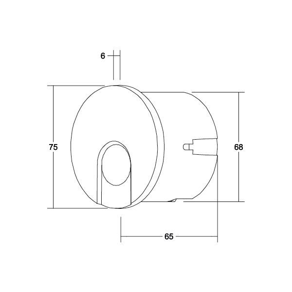 LED-Orientierungsleuchte 2W 3000K 70lm sw Konv 1LED elektr.Trafo IP20 Scheibe
