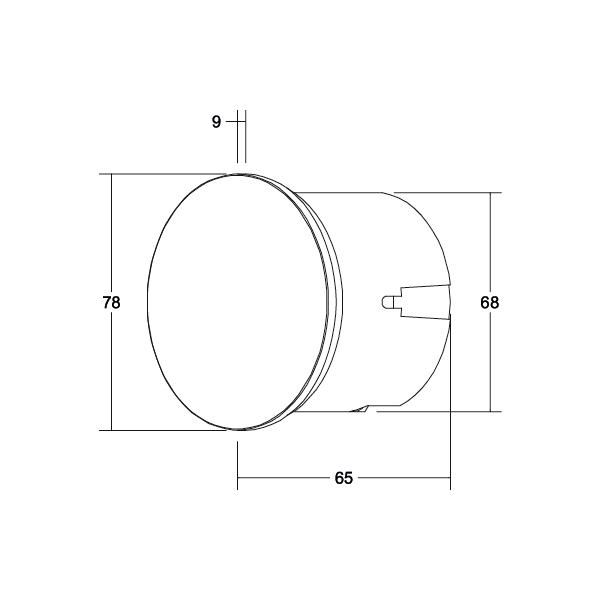 LED-Orientierungsleuchte 2W 3000K 35lm sw Konv 1LED elektr.Trafo IP20 Scheibe