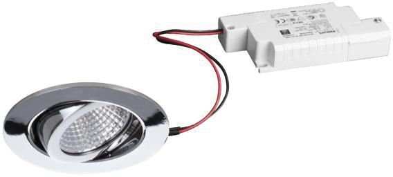 LED-Einbaustrahler 6W 3000K 730lm Konv chr glz 1LED Alu IP65 RF:hochglänzend