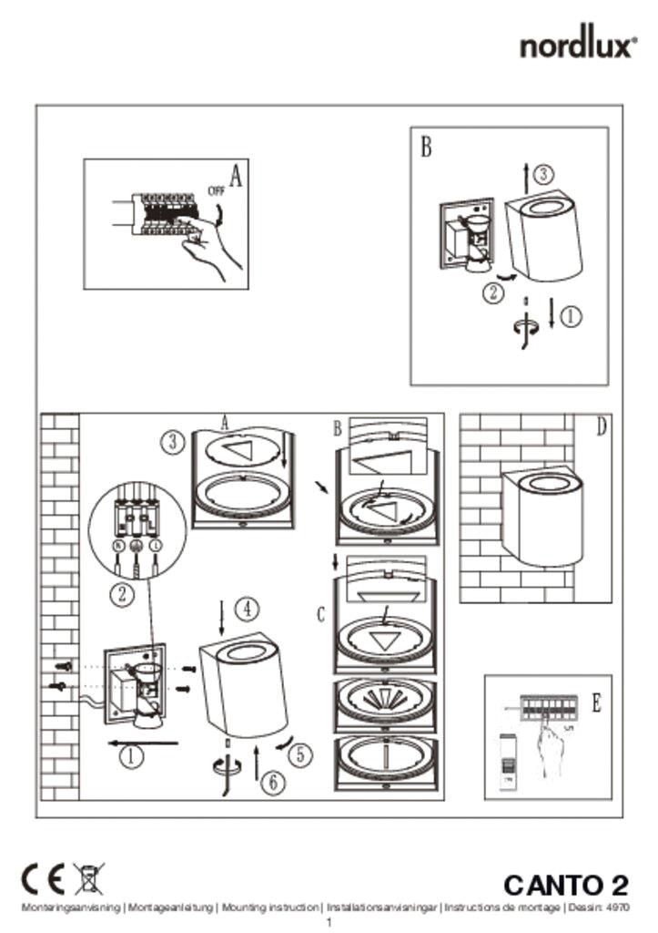 LED-Up/Down Leuchte Canto2 10W 3000K sw 500lm Konv IP44 100x87x104mm