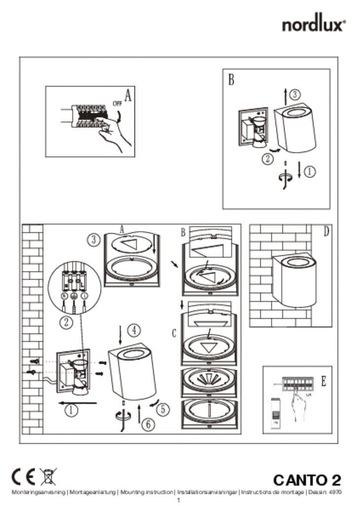 LED-Up/Down Leuchte Canto2 10,6W 3000K 500lm edst Konv IP44 100x87x104mm