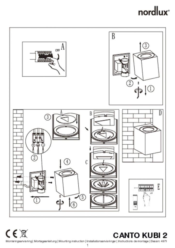 LED-Up/Down Leuchte Canto Kubi 2 10,6W 3000K 500lm ws Konv IP44 100x87x104mm