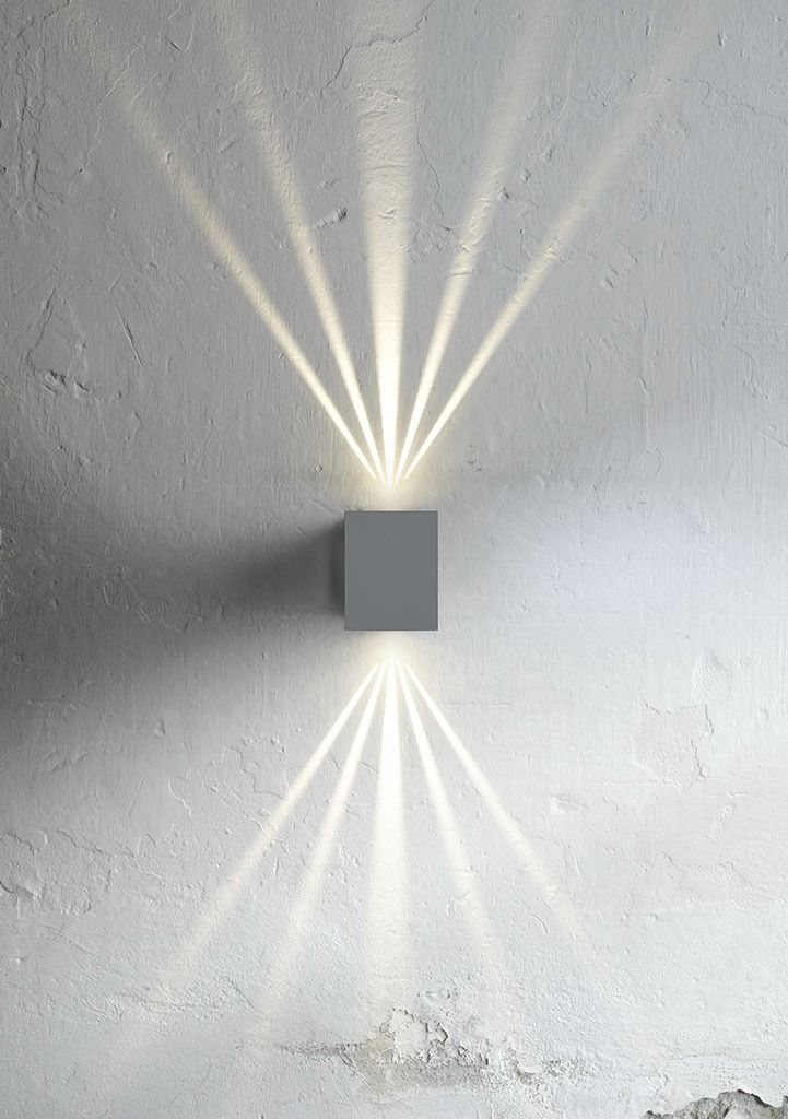 LED-Up/Down Leuchte Canto Kubi 2 10,6W 3000K 500lm gr Konv IP44 100x87x104mm