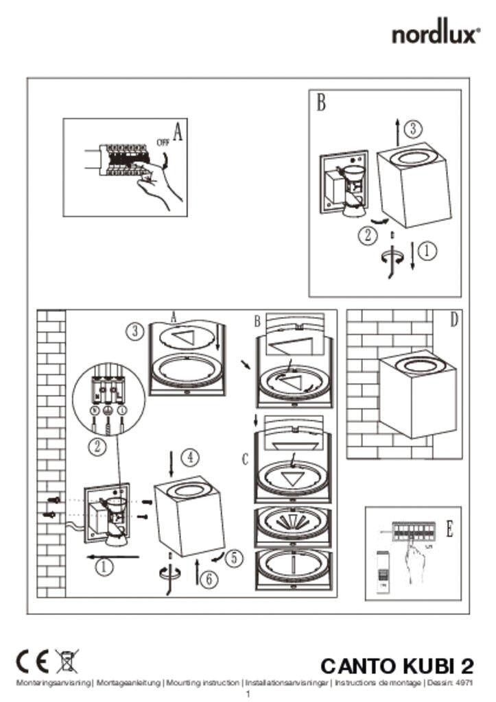 LED-Up/Down Leuchte Canto Kubi 2 10,6W 3000K 500lm edst Konv IP44 100x87x104mm