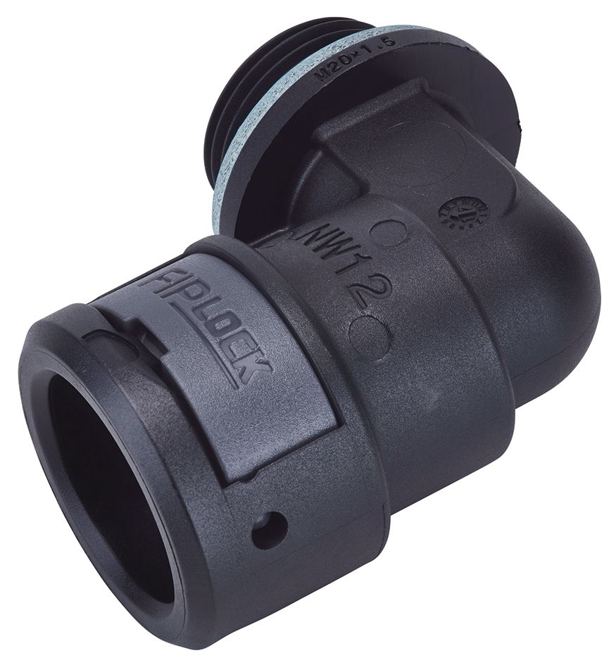 Wellrohrverschraubung PA Ø12mm M20x1,5 IP68 Polyamid (PA) M20 x 1,5 90°Wink Gew