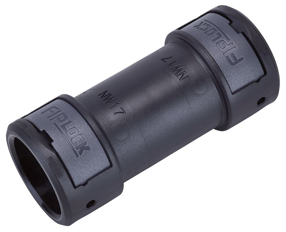 Wellschlauchverbinder PA 36mm IP68 ger sw Polyamid (PA)