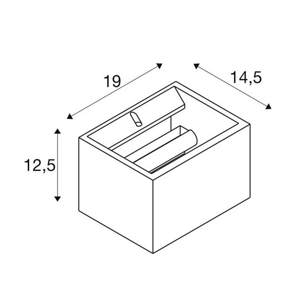 Up/Down Leuchte 20W HV ws IP20 R7s UP and Down 190x145x125mm