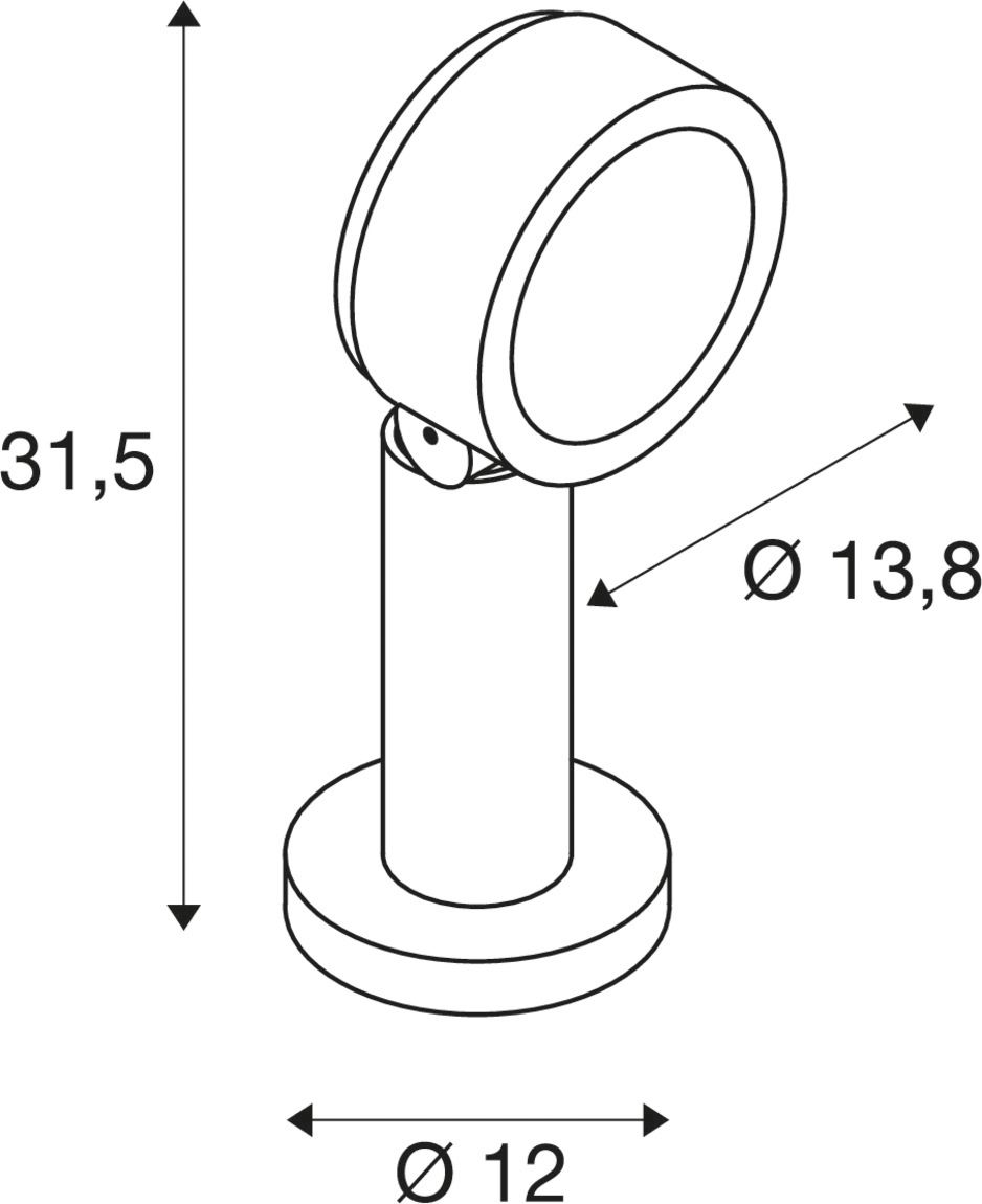 LED-Podestleuchte 14,5W IP65 3000-4000K 1000lm 1LED anth Alu Kst_tr