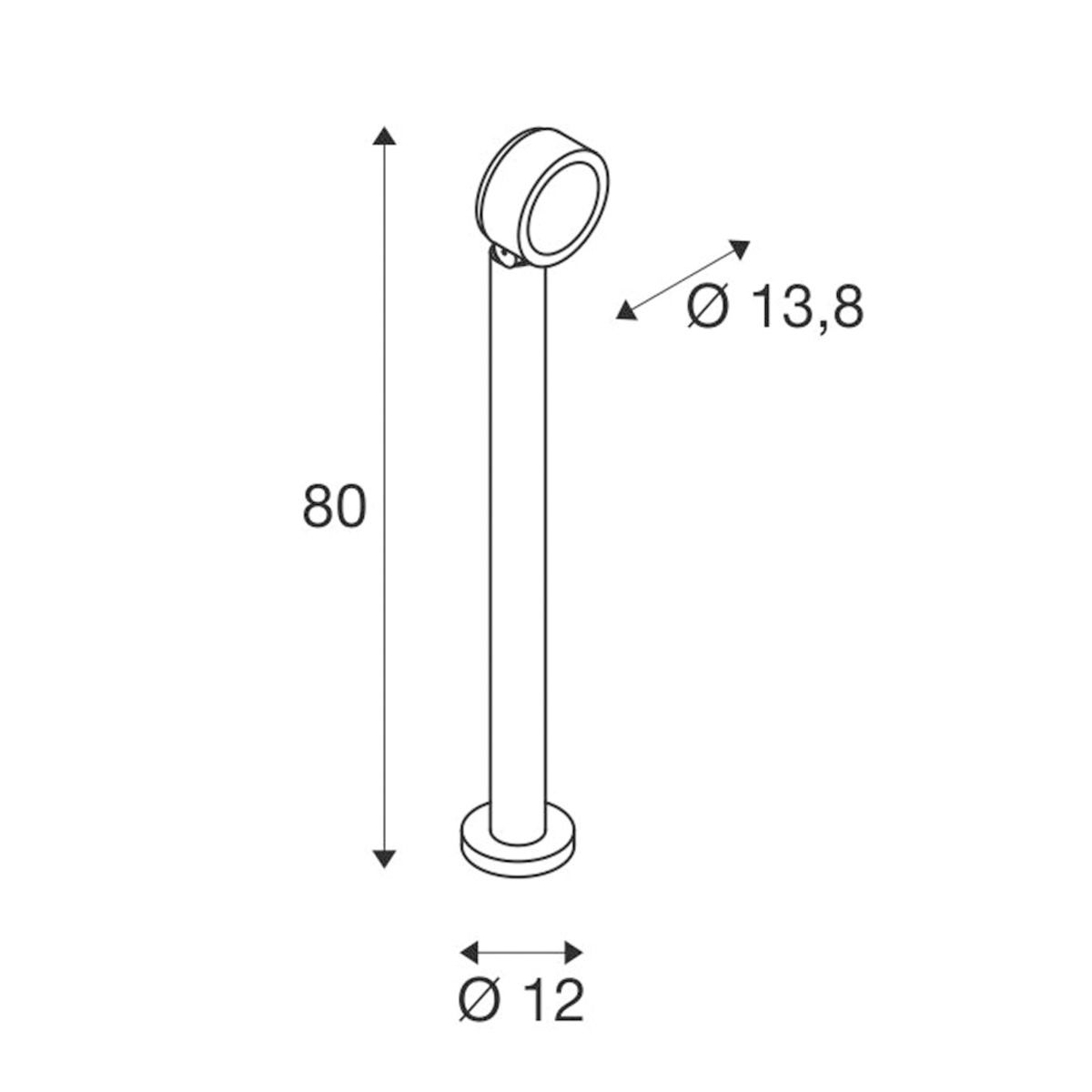 LED-Pollerleuchte 14,5W IP65 3000-4000K 1000lm 1LED anth Alu Kst_tr