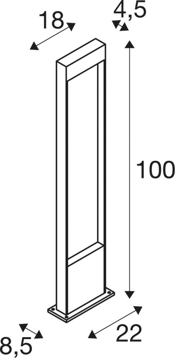 LED-Pollerleuchte 10W IP65 3000K 400lm br Alu 1LED Kst_tr