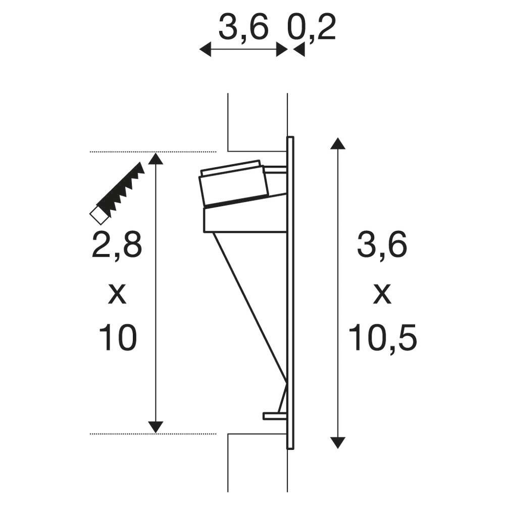 LED-Orientierungsleuchte 2W 3000K 6lm Konv IP20 1LED elektr.Trafo Lamelle m.LM