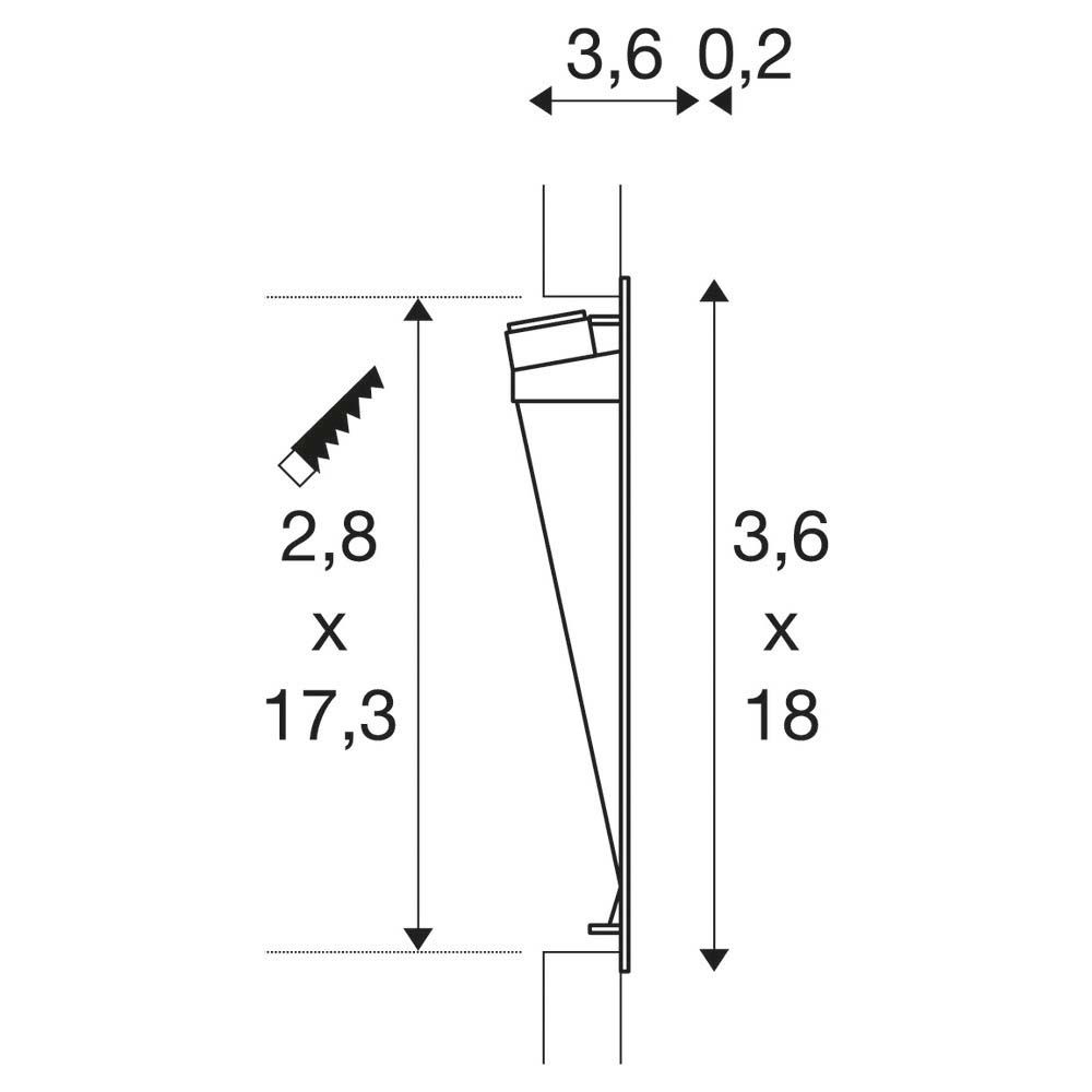 LED-Orientierungsleuchte 2W 3000K 6lm Konv IP20 1LED elektr.Trafo Lamelle m.LM