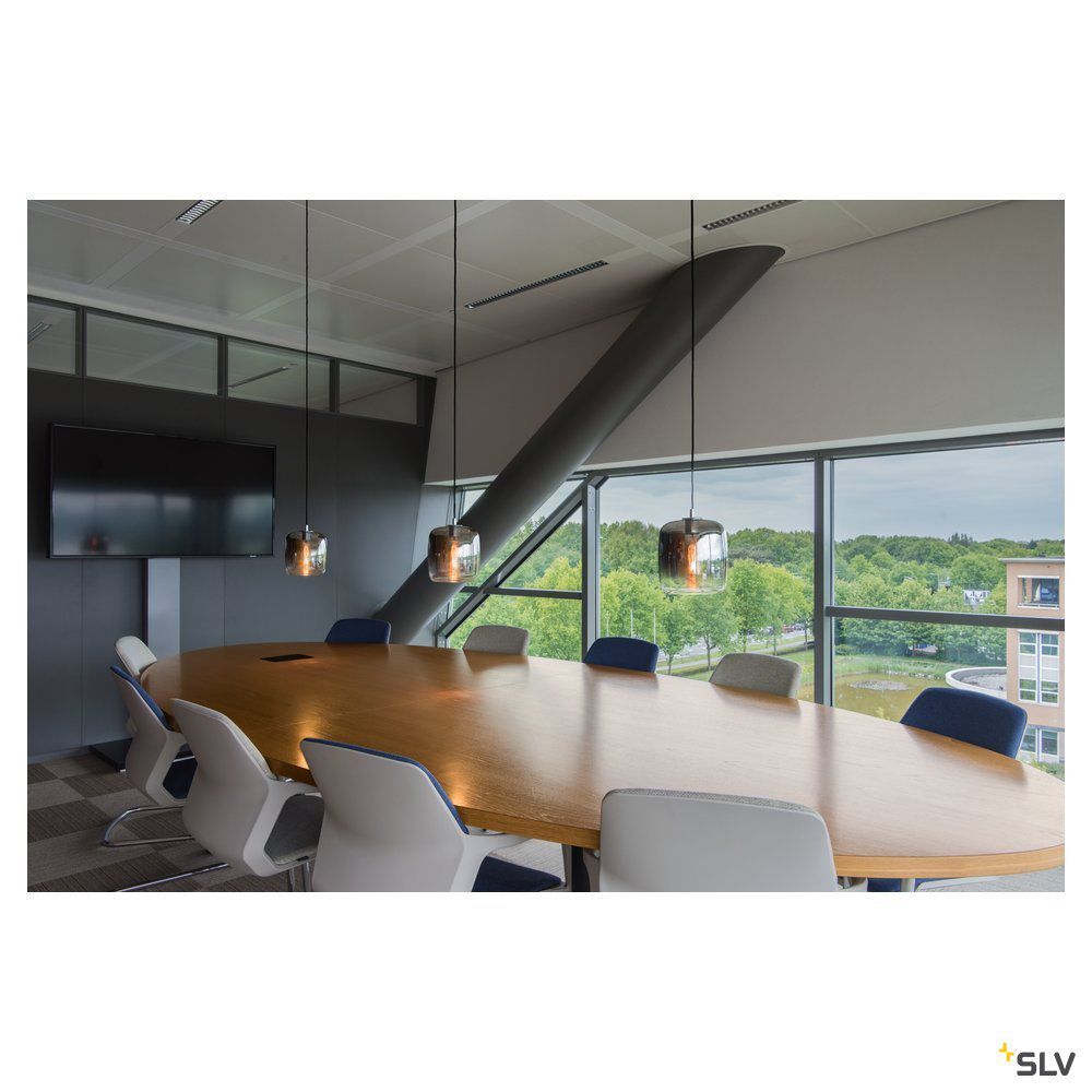 Pendelleuchte 15W HV chr E27 asym IP20 Ø200mm