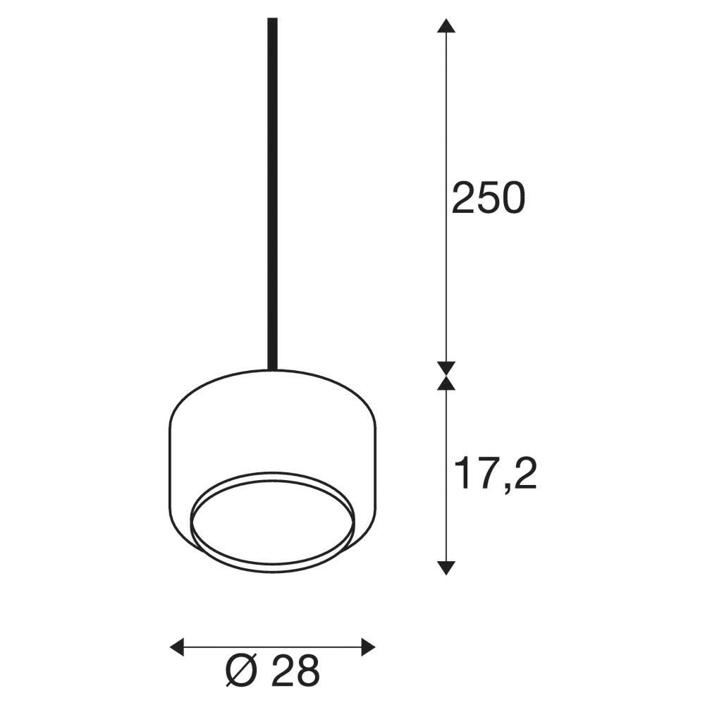 Pendelleuchte 15W HV cu E27 asym IP20 Ø280mm