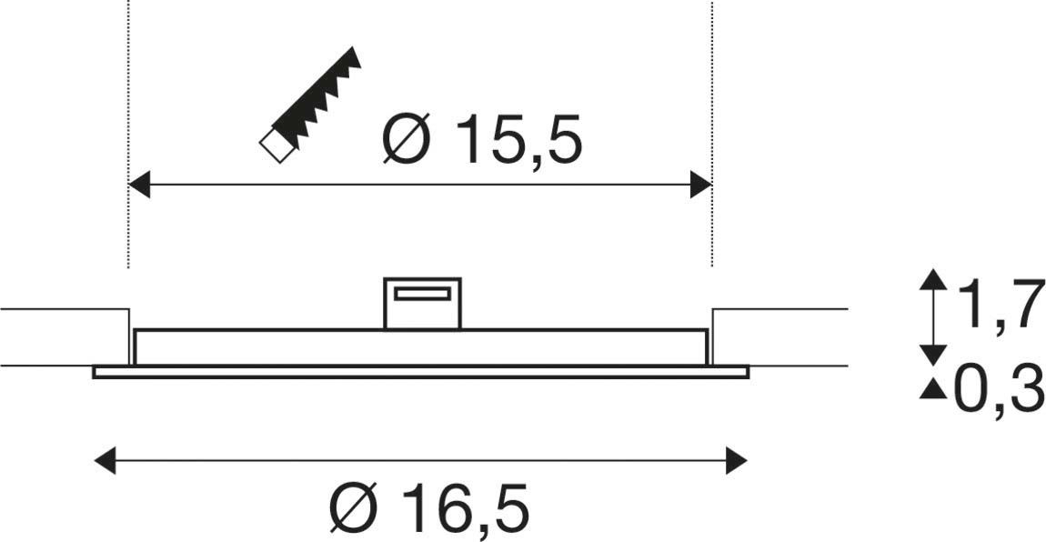 LED-Einbaustrahler 9,7W Konv ws mt IP20 1LED Alu
