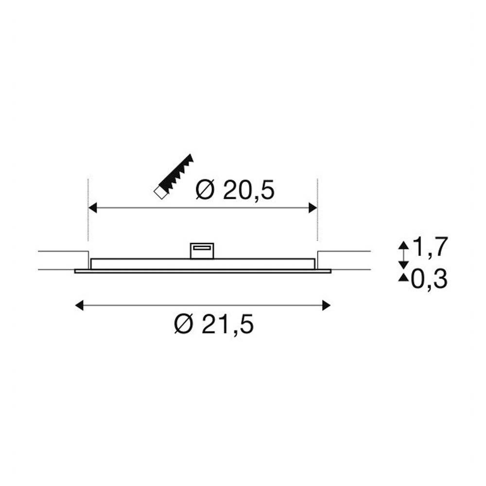 LED-Einbaustrahler 13W 3000K 1200lm Konv ws mt 1LED Alu IP20 Ø/EB205mm