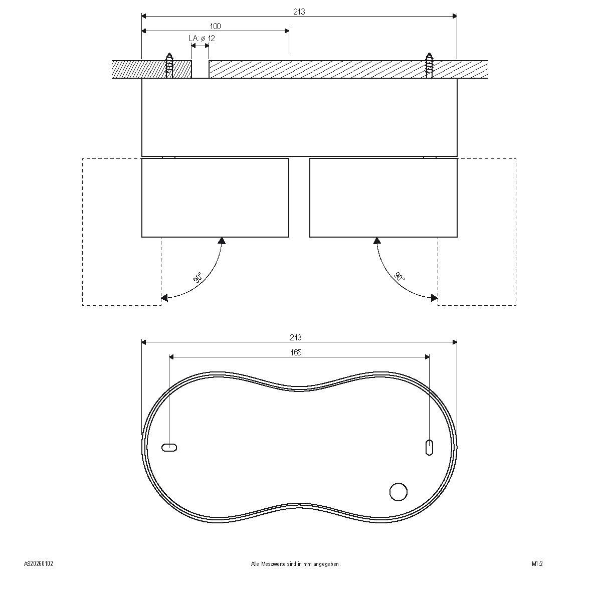 LED-Anbaustrahler 26W 3000K 2240lm Konv ws mt 2LEDs Alu IP20 RF:hochglänzend