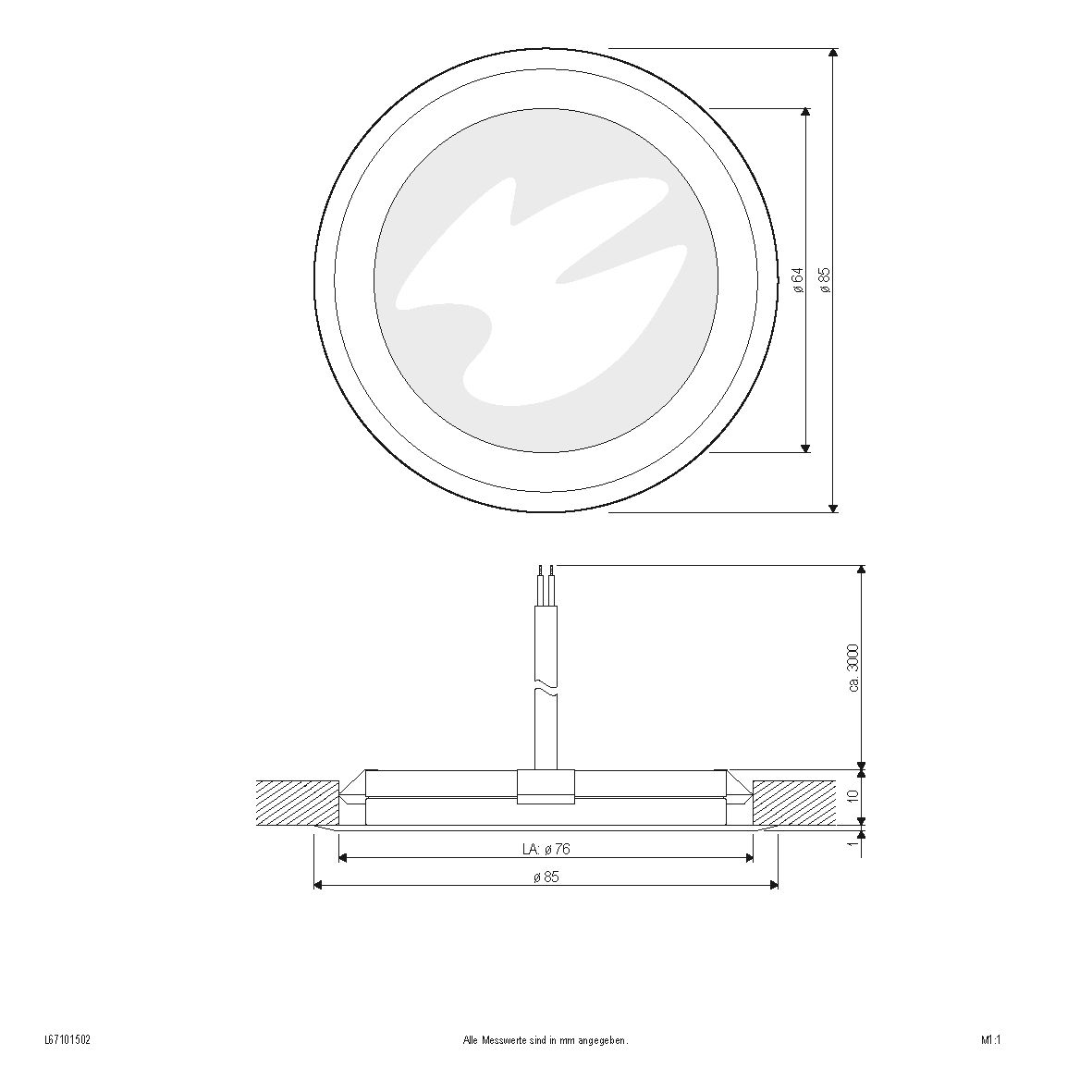 LED-Bodeneinbauleuchte 1,5W 3000K 108lm IP67 LED nicht austauschbar 1LED edst