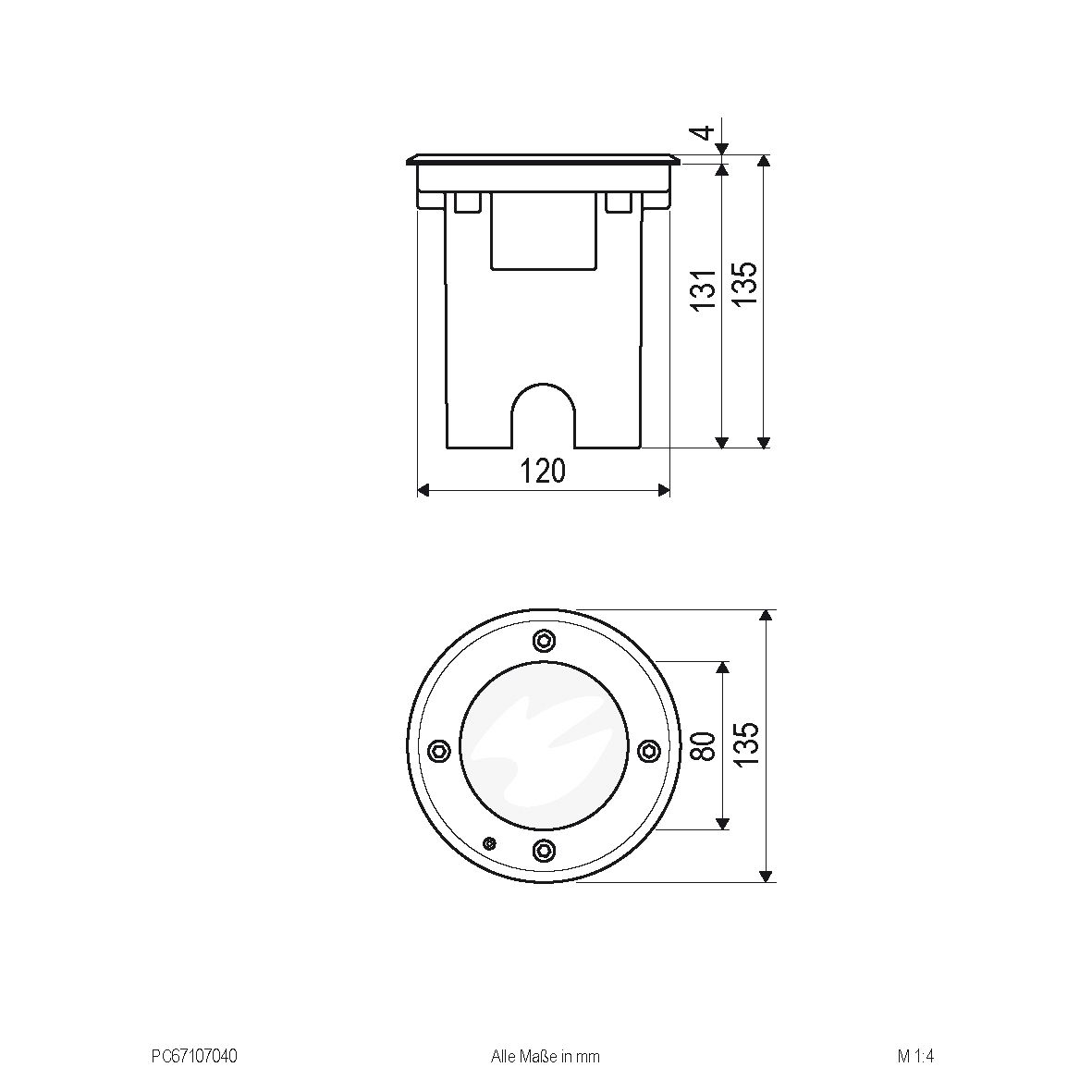 LED-Bodeneinbauleuchte 7W 4000K 393lm 100-240V LED nicht austauschbar 1LED