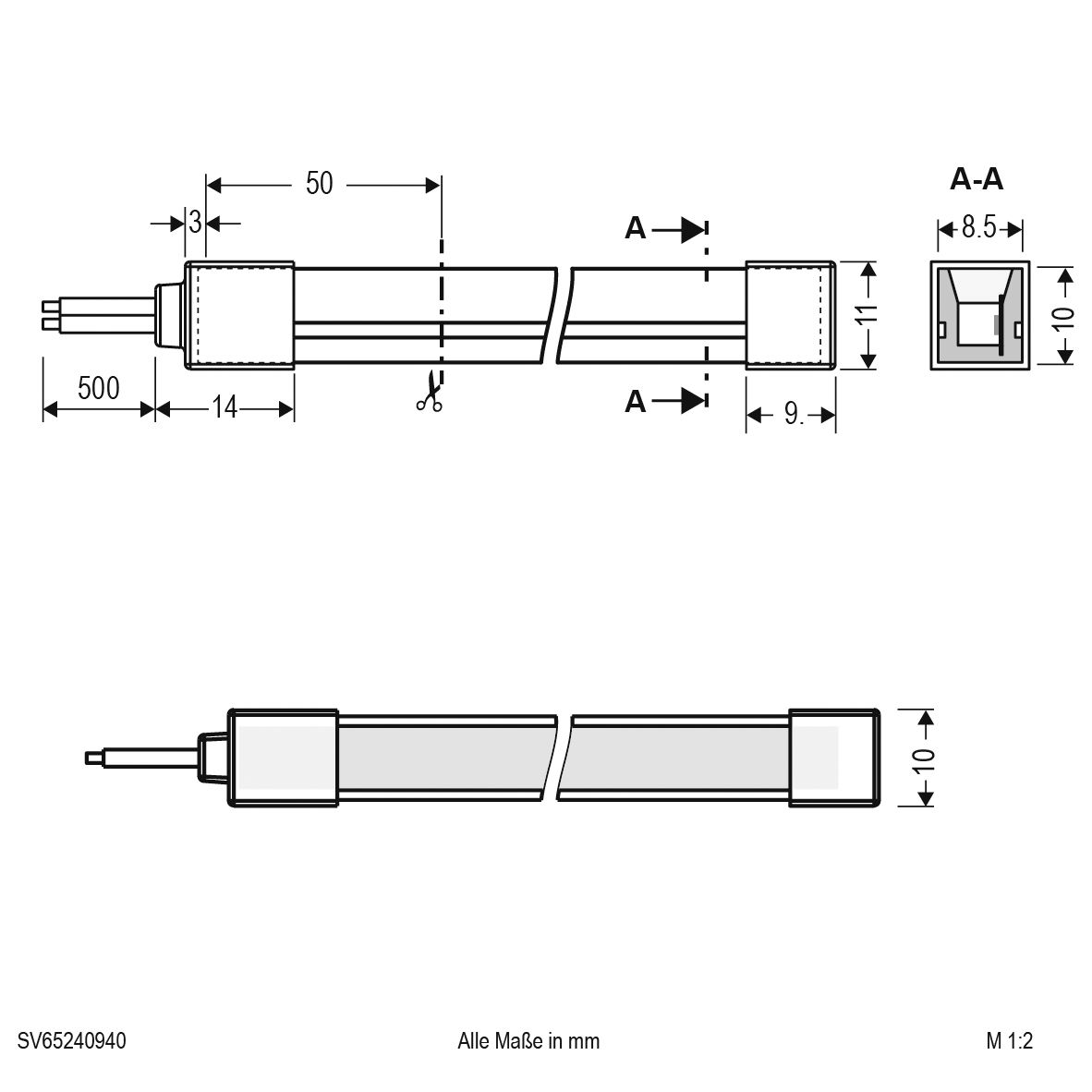 LED-Lichtschlauch 9W/m Neon-Flex 4000K konfekt. ws LED nicht austauschbar IP65