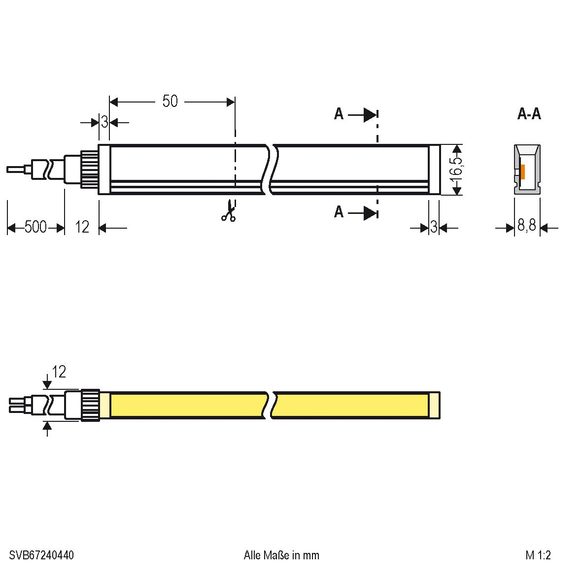 LED-Lichtschlauch 4W/m Neon-Flex 4000K konfekt. ws LED nicht austauschbar IP67