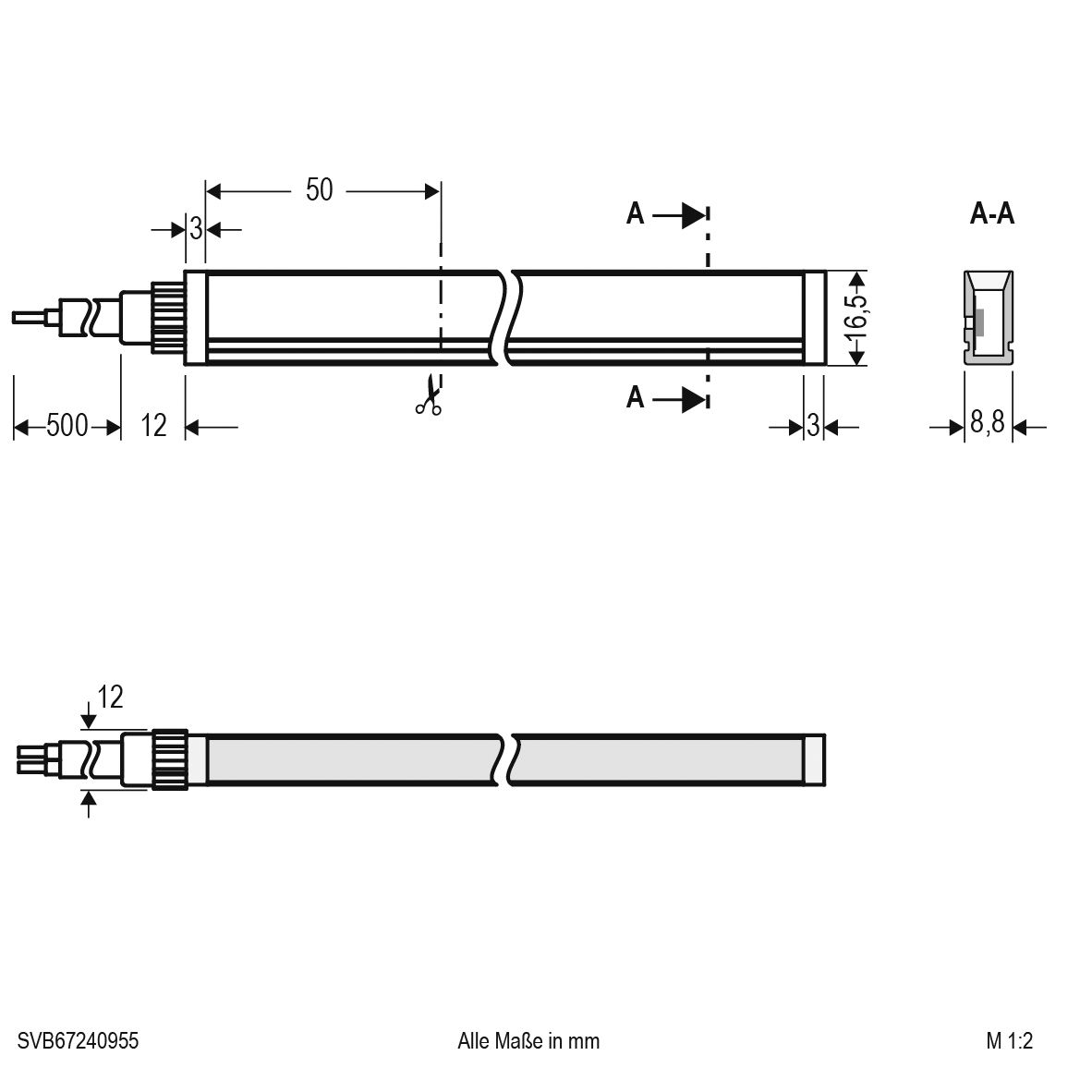 LED-Lichtschlauch 9W/m Neon-Flex IP67 DC konfekt. amb LED nicht austauschbar 24V