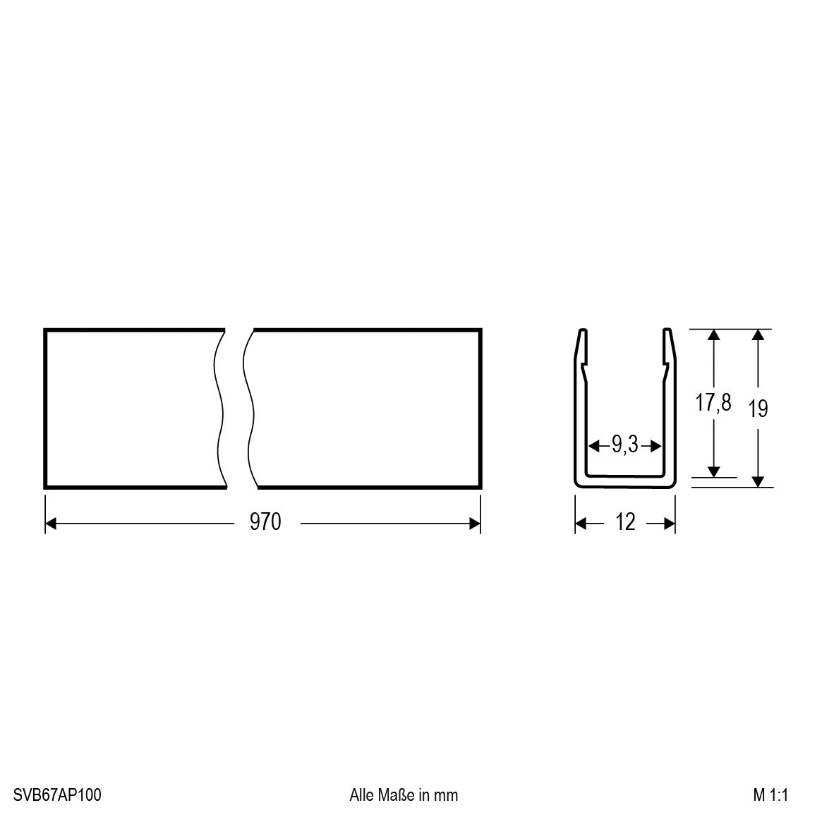 Profil Neon-Flex IP00 970x12x19mm Zubehör