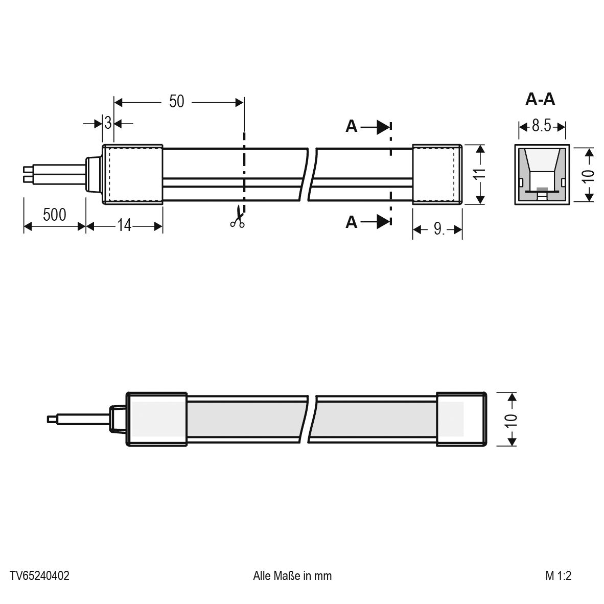 LED-Lichtschlauch 4W/m Neon-Flex 3000K konfekt. ws LED nicht austauschbar IP65