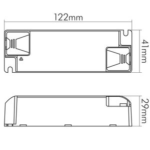LED-Trafo 27-42W 1050mA 40V IP20 Kstgeh dyn 145x43x29mm