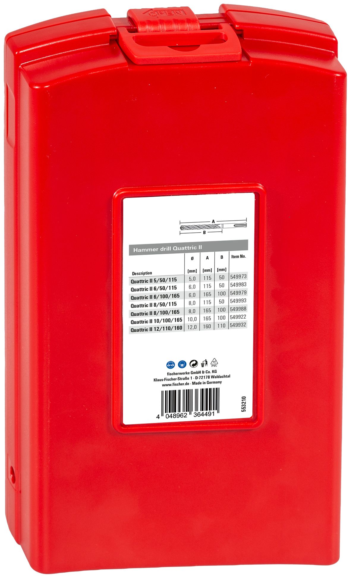 Bohrerset 7tlg Ø5-12mm 7xBeton 7xStein HM Box KstBox