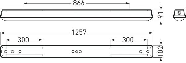 LED-Feuchtraumleuchte 29W 4000K 4200lm gr Konv Dimmung DALI IP66 BWM
