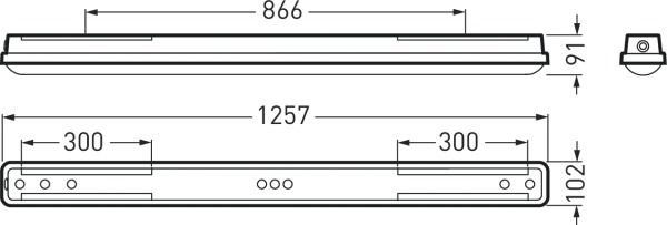 LED-Feuchtraumleuchte 29W 4000K 4200lm gr Konv Dimmung DALI IP66 BWM
