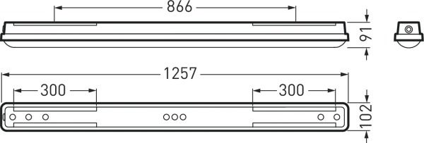 LED-Feuchtraumleuchte 28W 4000K 4200lm gr Konv Dimmung DALI IP66 BWM