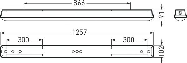 LED-Feuchtraumleuchte 34W 4000K 5200lm gr Konv Dimmung DALI IP66 BWM