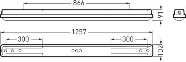 LED-Feuchtraumleuchte 34W 4000K 5200lm gr Konv Dimmung DALI IP66 BWM