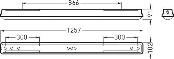 LED-Feuchtraumleuchte 30W 4000K 4000lm gr Konv Dimmung DALI IP66 BWM