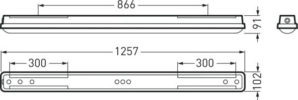 LED-Feuchtraumleuchte 14-48W 4000K Konv 6500lm gr IP66 1257x102x91mm