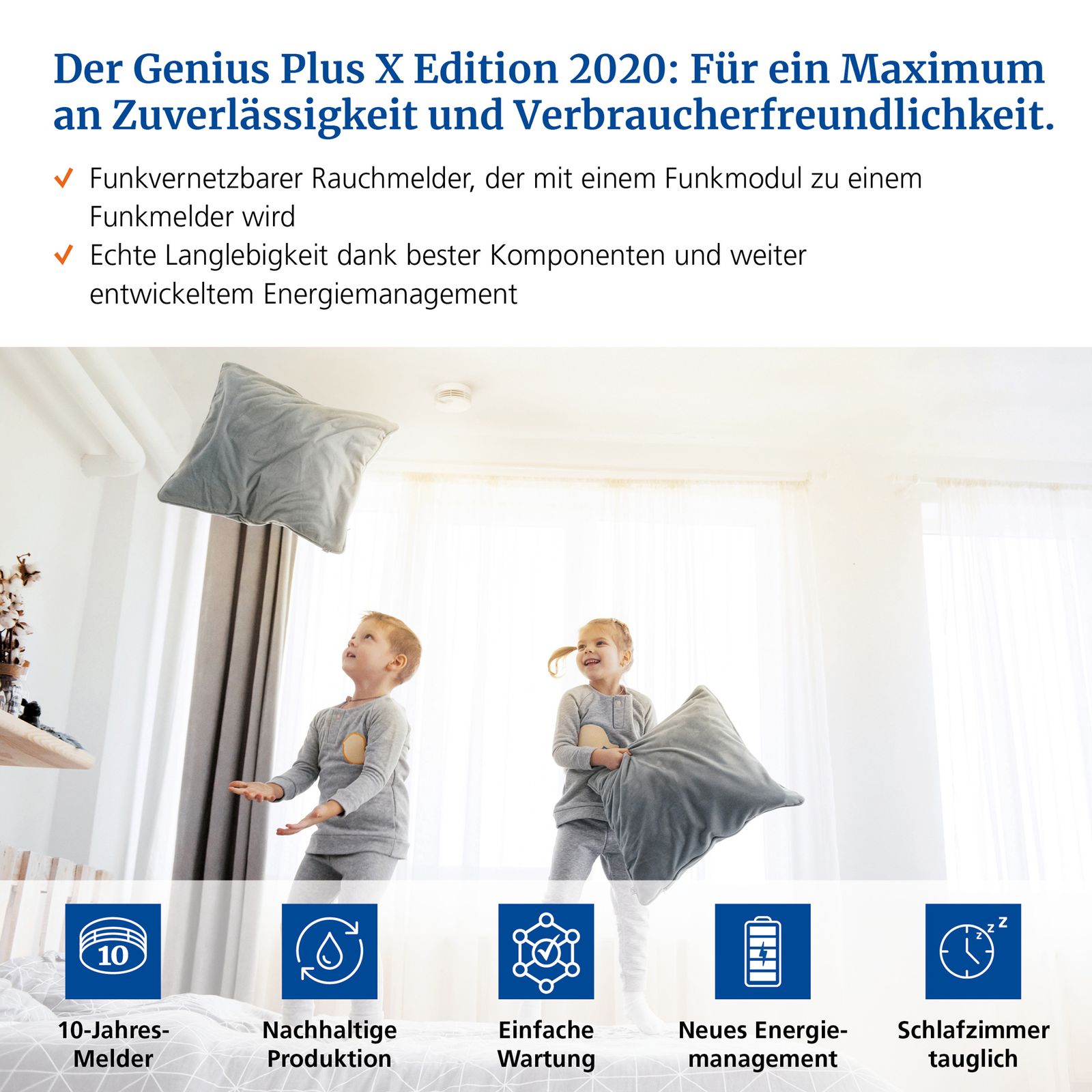 Rauchmelder Funk 3V/DC VdS ws autark 10J VdS anerkannt Standalone Batt max60St