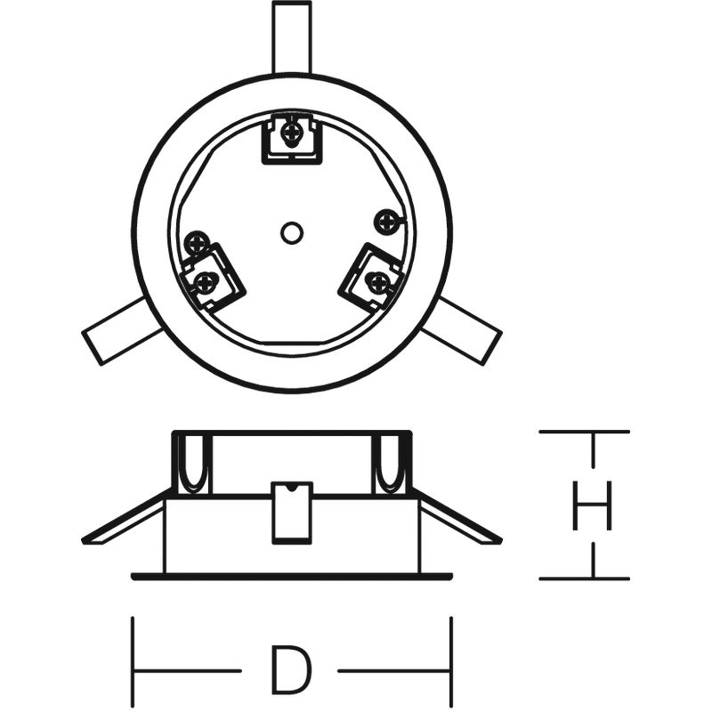 Einbaugehäuse gr Kst Ø130mm H60mm